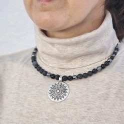 Colier Zamac cu pietre semipretioase Cos019