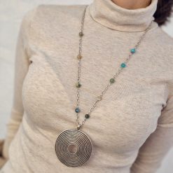 Colier Zamac cu pietre semipretioase Cos004