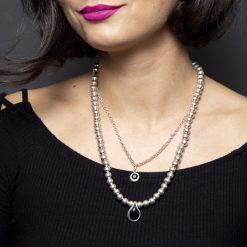 Colier Zamac Co171negru