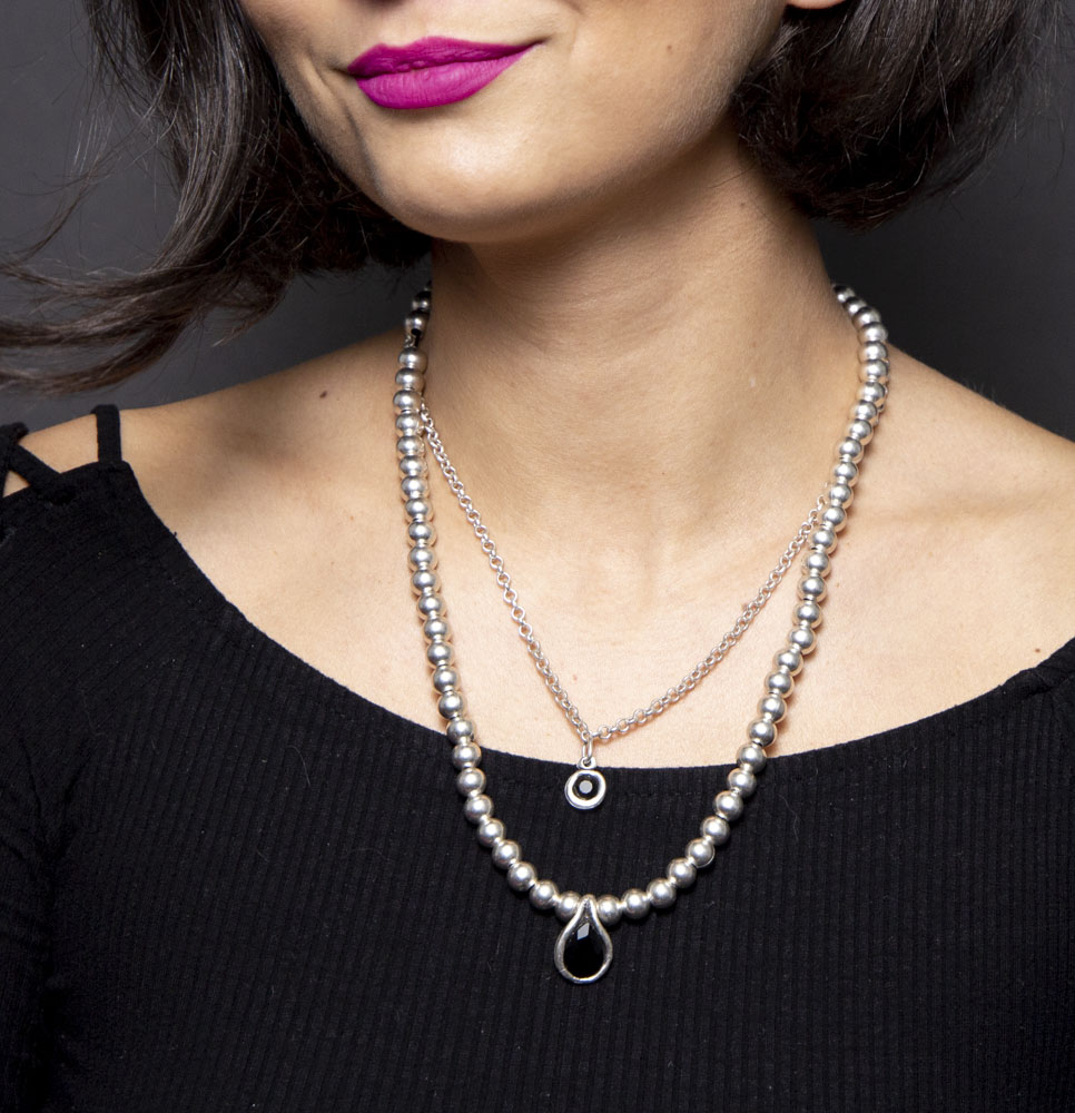 Colier Zamac Co171negru